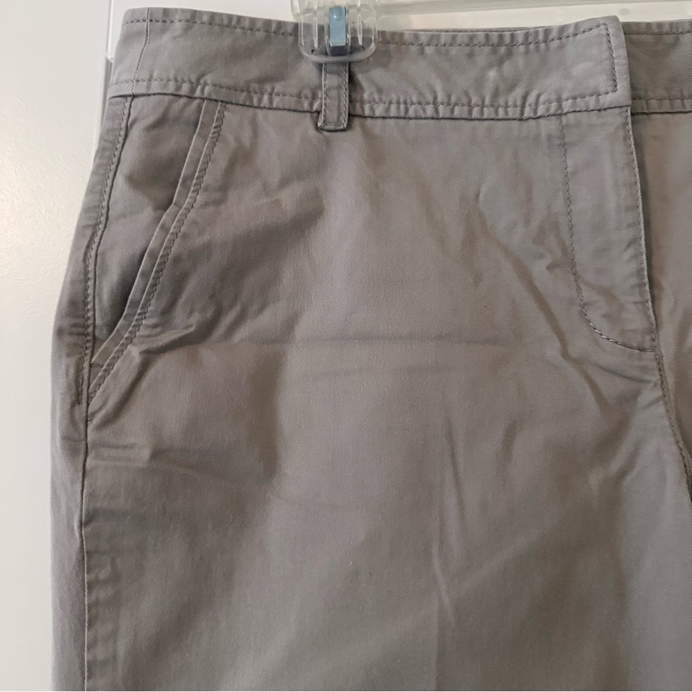 LOFT Gray Cotton Cropped Ankle Pants Size 14 - Picture 7 of 8